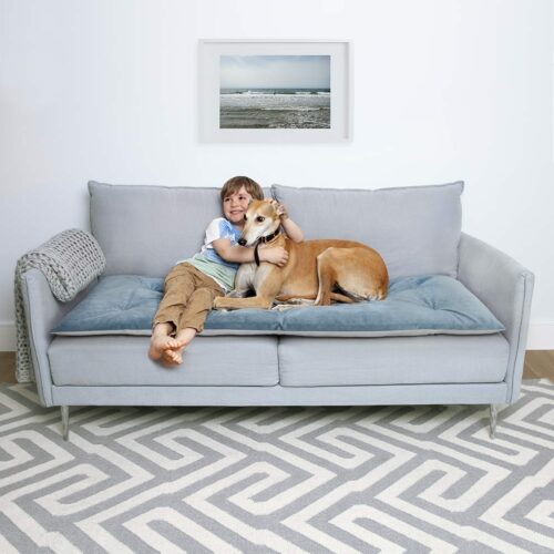 Sofa Topper in Plush Airforce 2-Seater (47)