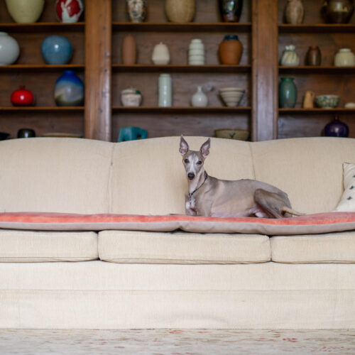 Sofa Topper in Coral Luxe Velvet 4-Seater