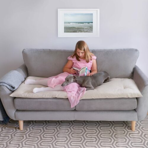 Sofa Topper in Ecru Wool 3-Seater